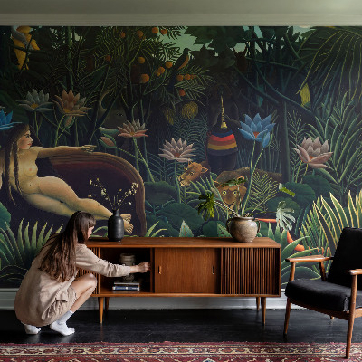 Fotobehang naadloos met een exotisch junglemotief