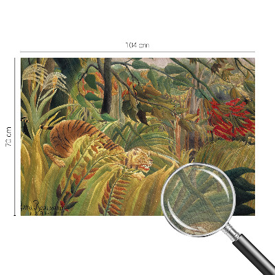 Fotobehang woonkamer met een exotische tijgerprint
