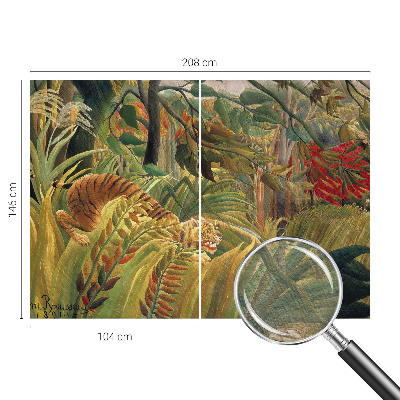 Fotobehang woonkamer met een exotische tijgerprint