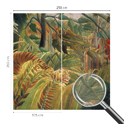 Fotobehang woonkamer met een exotische tijgerprint