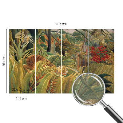 Fotobehang woonkamer met een exotische tijgerprint
