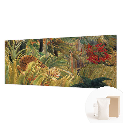 Fotobehang woonkamer met een exotische tijgerprint