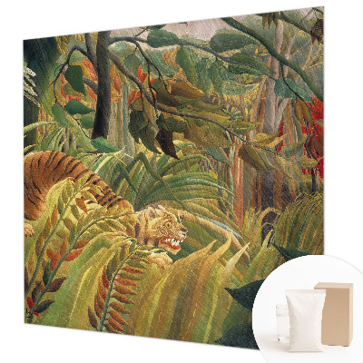 Fotobehang woonkamer met een exotische tijgerprint