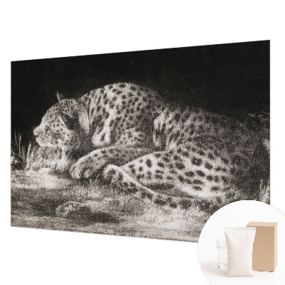 Fotobehang slaapkamer met een rustende luipaard