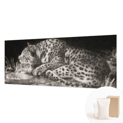 Fotobehang slaapkamer met een rustende luipaard