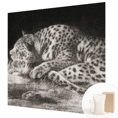 Fotobehang slaapkamer met een rustende luipaard