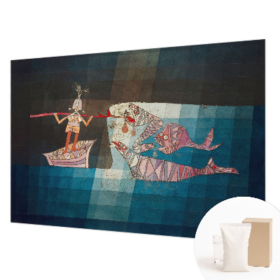 Fotobehang voor slaapkamer met motief van een visser-jager