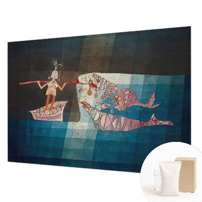 Fotobehang voor slaapkamer met motief van een visser-jager