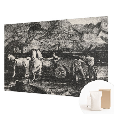 Fotobehang voor de slaapkamer met een dorpsscène als ontwerp