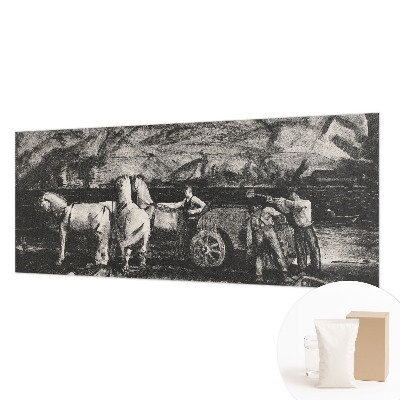 Fotobehang voor de slaapkamer met een dorpsscène als ontwerp