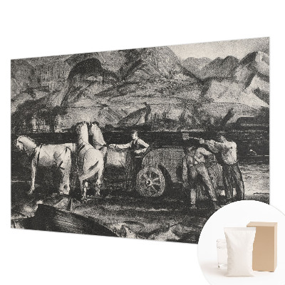 Fotobehang voor de slaapkamer met een dorpsscène als ontwerp