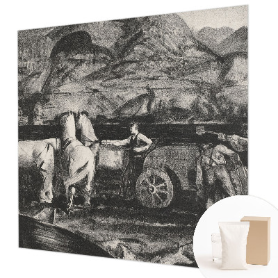 Fotobehang voor de slaapkamer met een dorpsscène als ontwerp