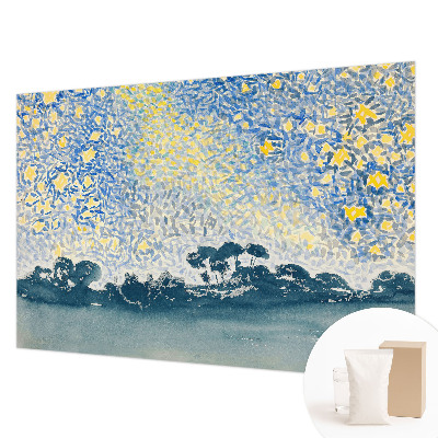 Fotobehang voor de woonkamer met een abstract sterrenmotief