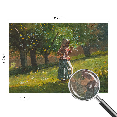 Modern fotobehang voor de woonkamer met een herfstmiddag-motief