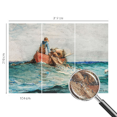 Luxe fotobehang met een zee-expeditie motive in nautische stijl