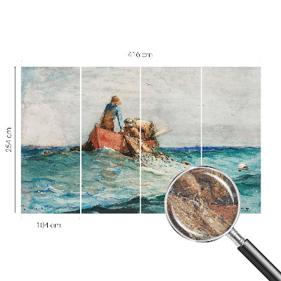 Luxe fotobehang met een zee-expeditie motive in nautische stijl
