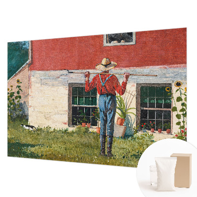 Premium fotobehang met dorpsscène als print