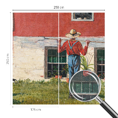 Premium fotobehang met dorpsscène als print