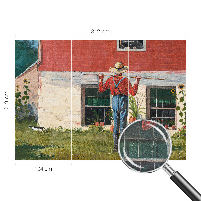 Premium fotobehang met dorpsscène als print
