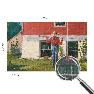 Premium fotobehang met dorpsscène als print