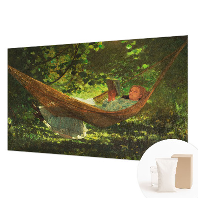 Hoogwaardig fotobehang met een afbeelding van een ontspannen persoon in een hangmat