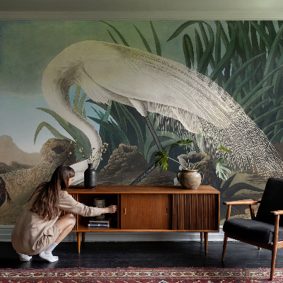 Kwalitatief fotobehang met een majestueuze reiger als motief