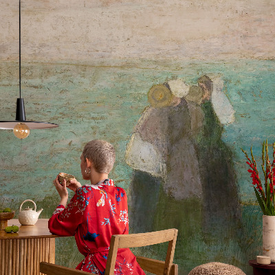 Groot fotobehang met de weerspiegeling aan zee als motief