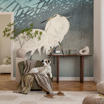 Vlies fotobehang met motief van kwetsbare vogels