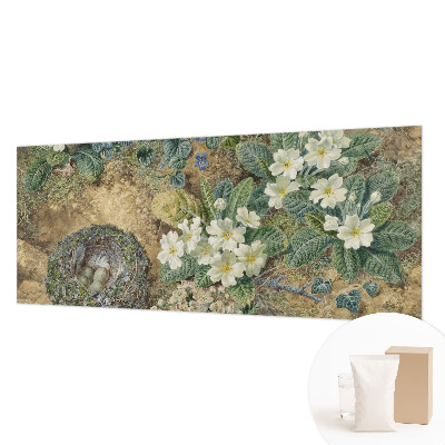 Vliesbehang fotobehang woonkamer met een lentekompositie