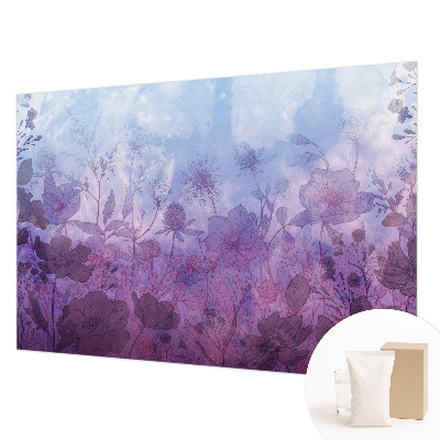 Vlies fotobehang op maat met pastelkleurige bloemen
