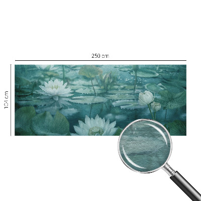 Fotobehang met dessin van waterbloemen