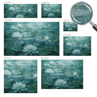 Fotobehang met dessin van waterbloemen