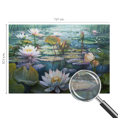 Behang met print met een print van vijverbloemen