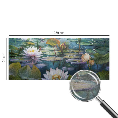 Behang met print met een print van vijverbloemen