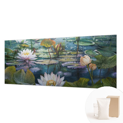 Behang met print met een print van vijverbloemen