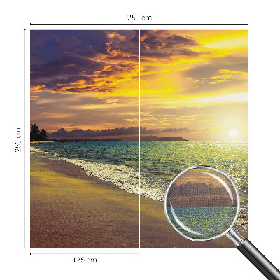Zelfklevend fotobehang op maat Strand bij zonsondergang