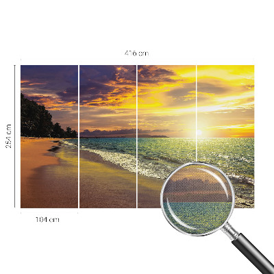 Zelfklevend fotobehang op maat Strand bij zonsondergang