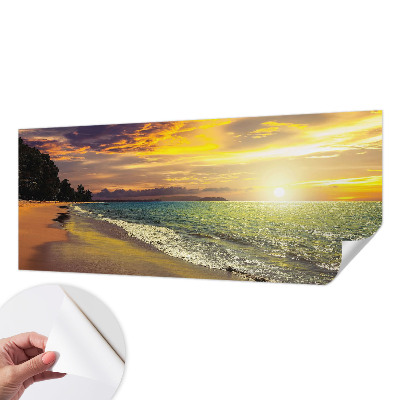 Zelfklevend fotobehang op maat Strand bij zonsondergang