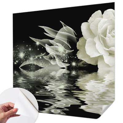 Zelfklevende behangsticker met een lichtgevende roos