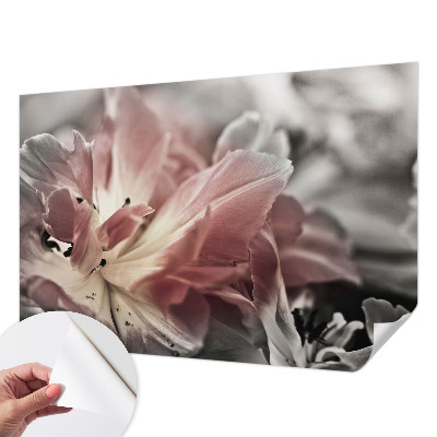 3D fotobehang met pastelkleurige bloemen