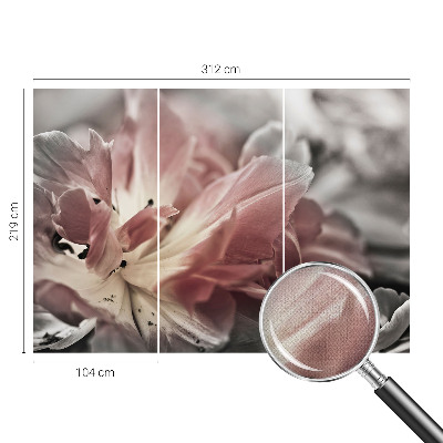 3D fotobehang met pastelkleurige bloemen