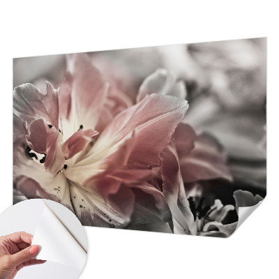 3D fotobehang met pastelkleurige bloemen