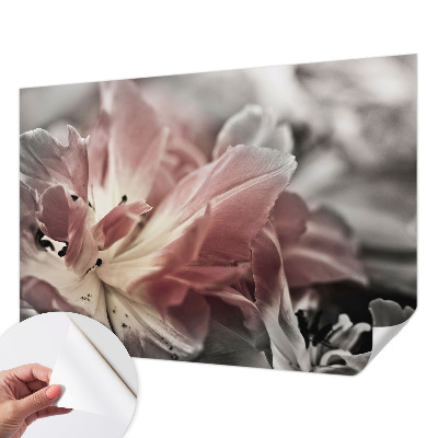3D fotobehang met pastelkleurige bloemen