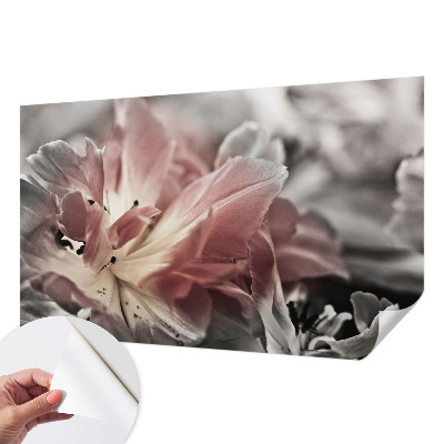 3D fotobehang met pastelkleurige bloemen