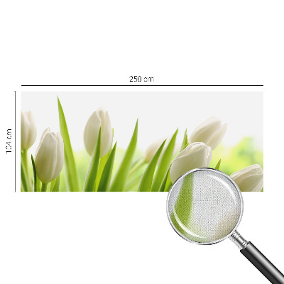 Foto behang voor de kinderkamer met witte tulpen