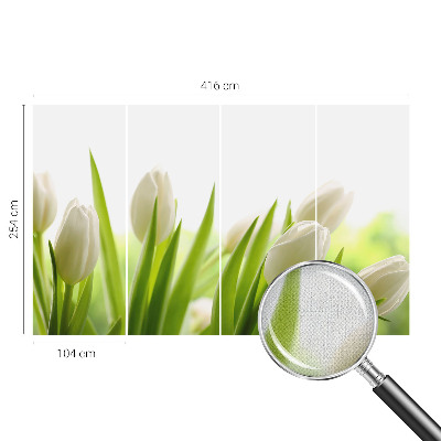 Foto behang voor de kinderkamer met witte tulpen