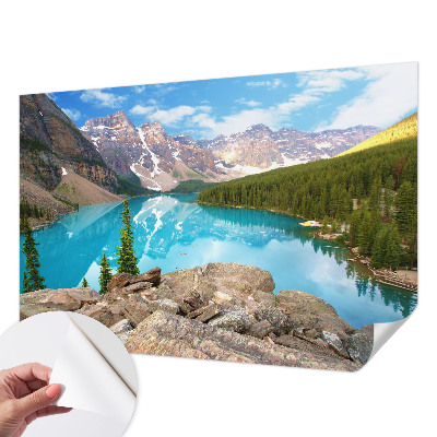 Fotobehang voor kinderkamer met een blauw meer als motief