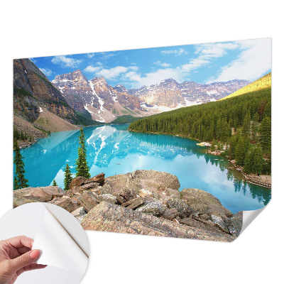 Fotobehang voor kinderkamer met een blauw meer als motief
