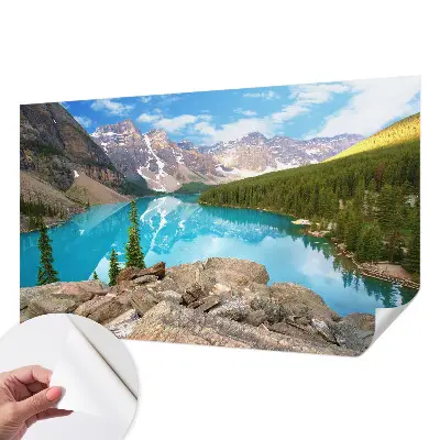 Fotobehang voor kinderkamer met een blauw meer als motief