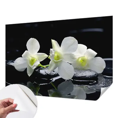 Fotobehang babykamer met bloemen- en stenenmotief